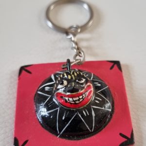 Srilankan Traditional Wooden Mask Keyring v1 (Vesmuhunu)