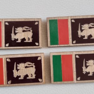 Wooden Srilankan Flag Badge x 1