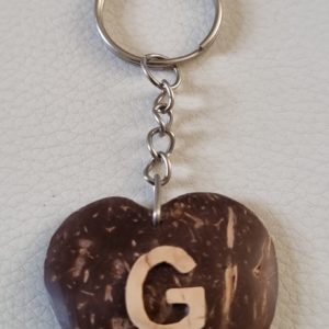 G Letter Keyring - Coconut shell