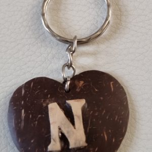 N Letter Keyring - Coconut shell
