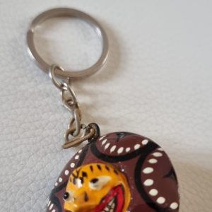 Srilankan Traditional Wooden Mask Keyring v7 (Vesmuhunu)