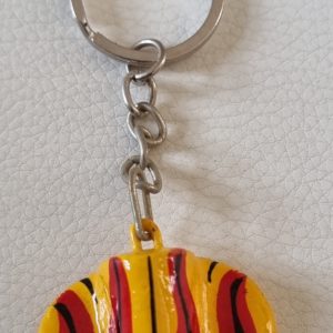 Srilankan Traditional Wooden Mask Keyring v6 (Vesmuhunu)