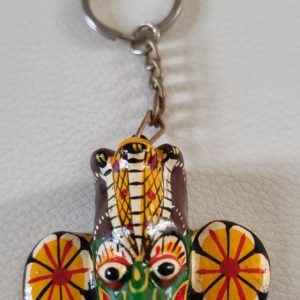 Srilankan Traditional Wooden Mask Keyring v2 (Vesmuhunu)